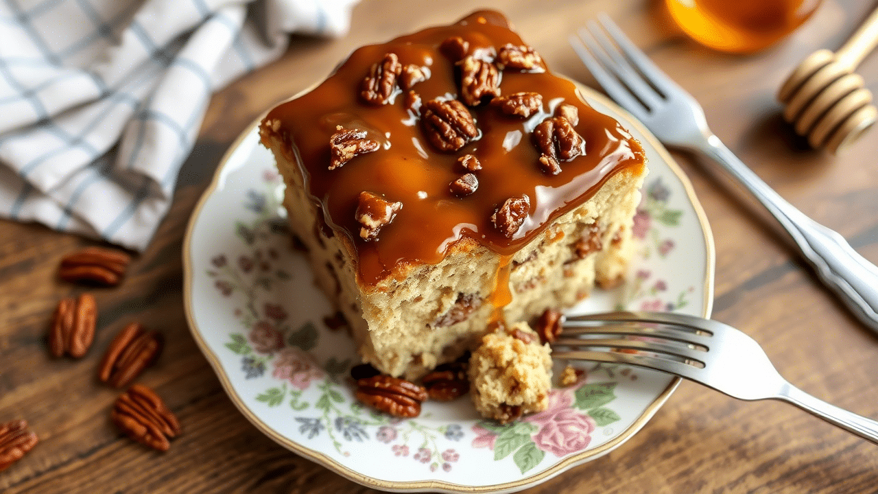 Butter Pecan Praline Poke Cake