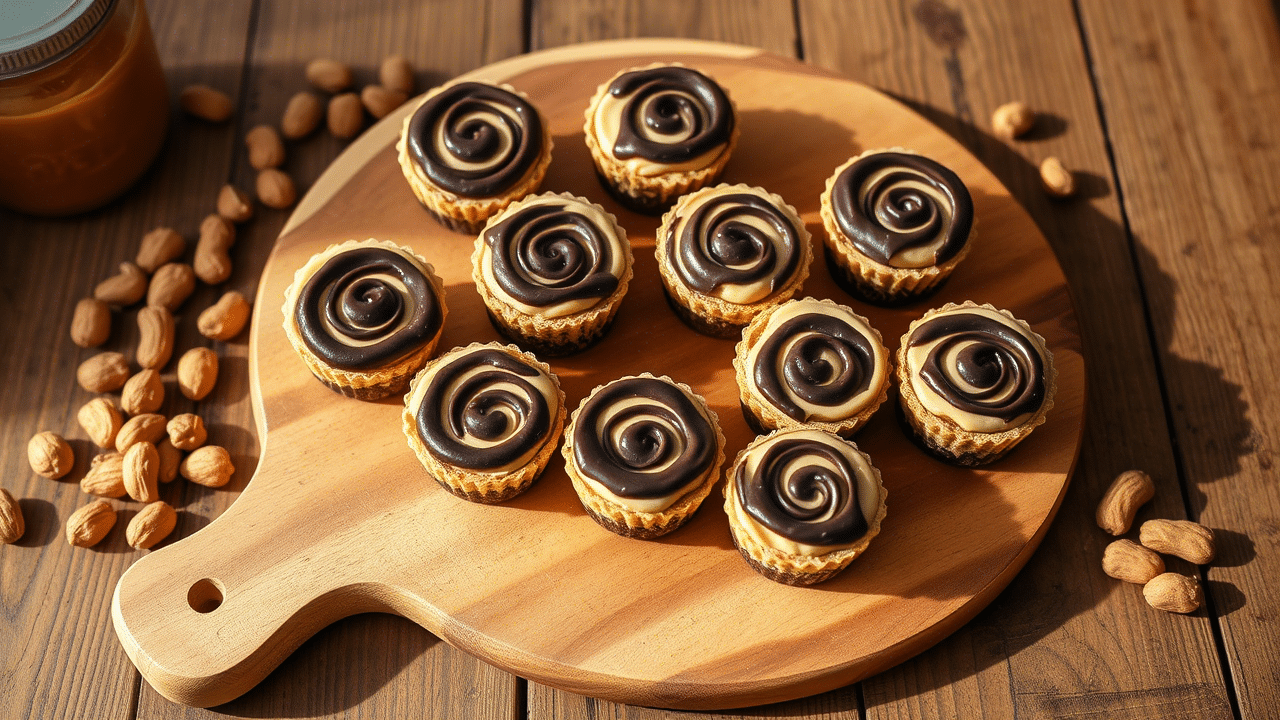 Chocolate Peanut Butter Mini Cheesecakes