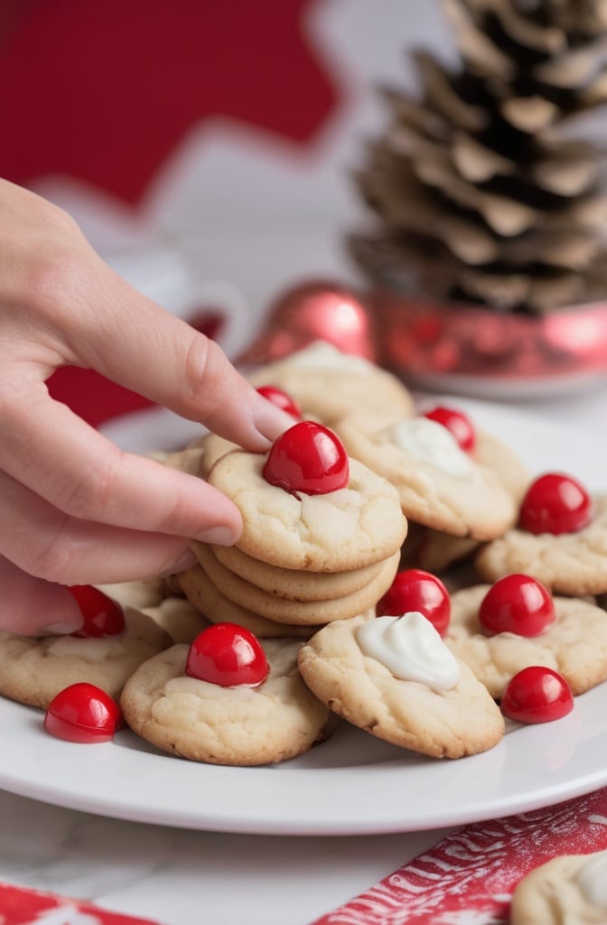 Christmas Maraschino Cherry Cookies