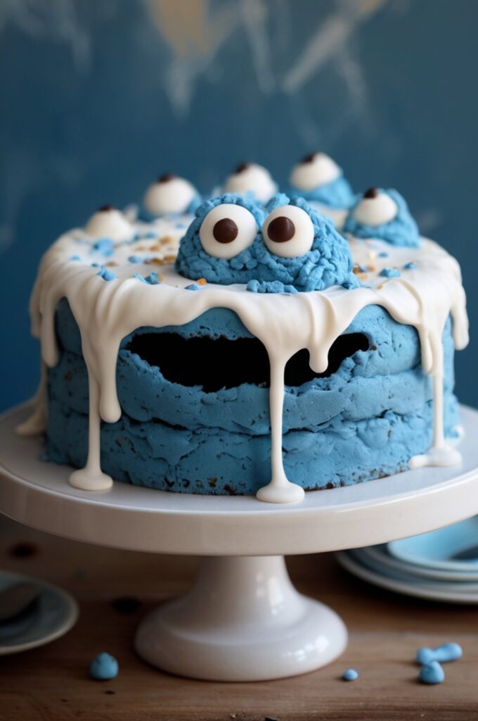 Cookie Monster Gooey Cake