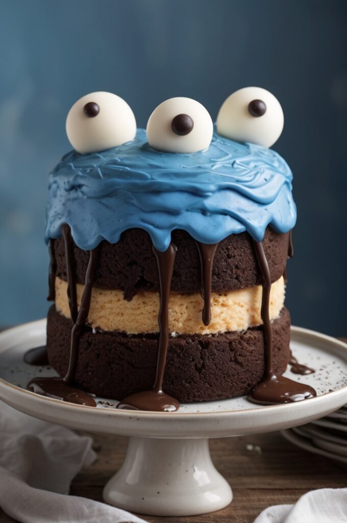 Cookie Monster Gooey Cake