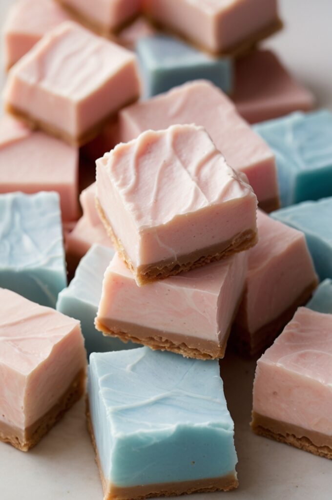 Cotton Candy Fudge Squares