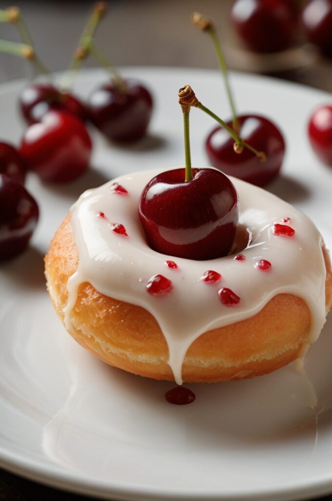 Delicious Vegan Cherry Donuts with Whipped Cream
