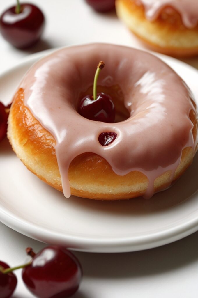 Delicious Vegan Cherry Donuts with Whipped Cream