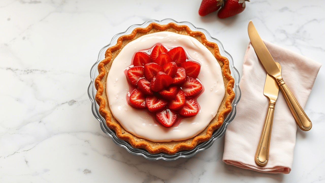 Double Strawberry Pretzel Pie