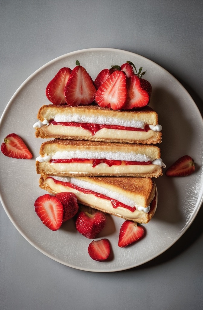 Fried Strawberry Cheesecake Sandwich