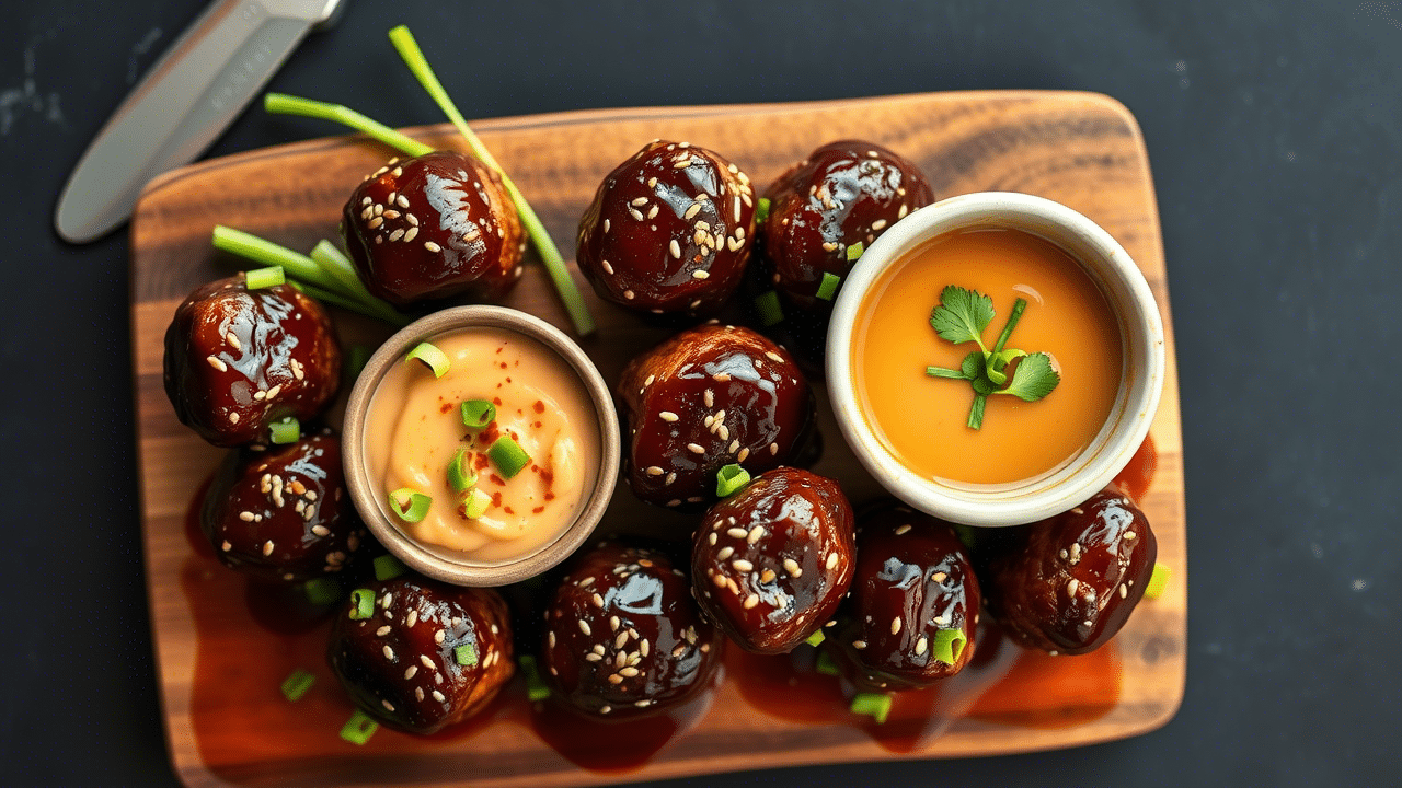 Korean BBQ Meatballs with Spicy Mayo Dip – A Flavorful Twist!