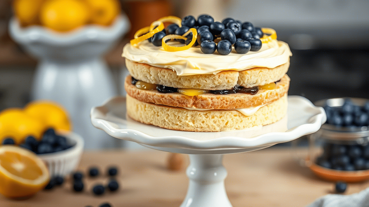 Lemon Blueberry Layer Cake