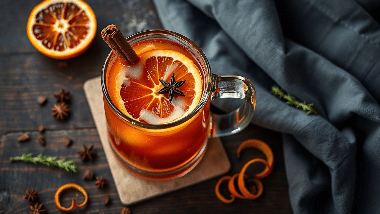 Luxurious Winter Drink with Citrus Notes
