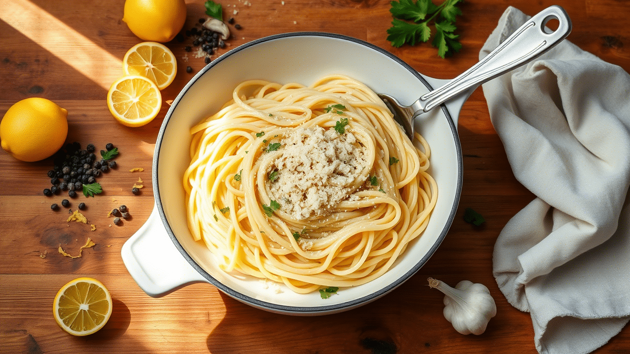 One Pot Lemon Garlic Parmesan Pasta – Quick, Creamy & Full of Flavor