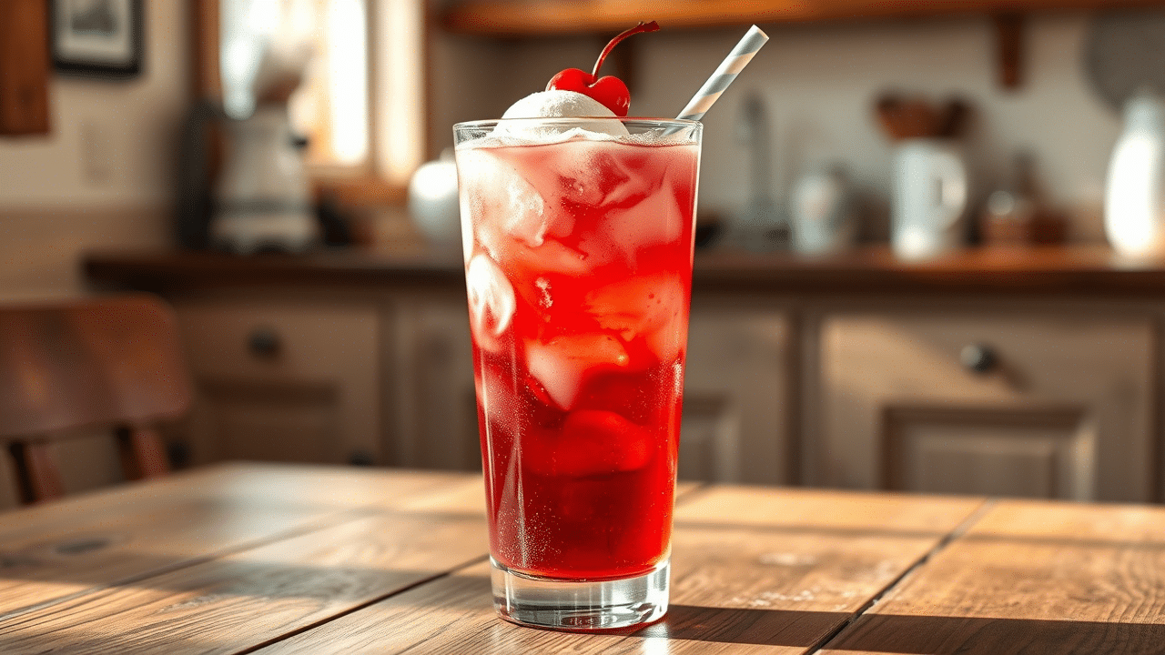 Shirley Temple Ice Cream Float