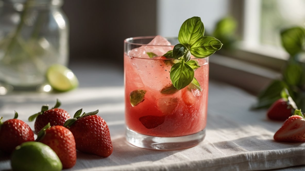 Strawberry Basil Smash Drink