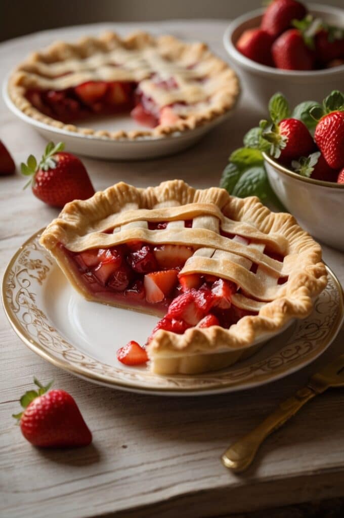 Strawberry Rhubarb Pie Spring Dessert