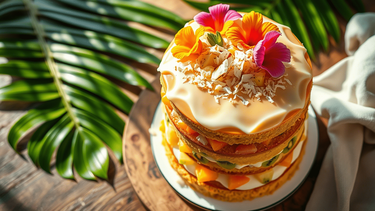 Tropical Island Delight Cake