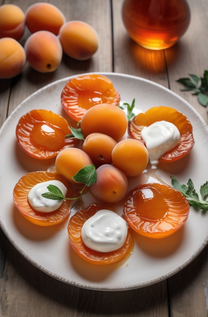 Turkish Poached Apricots with Ricotta