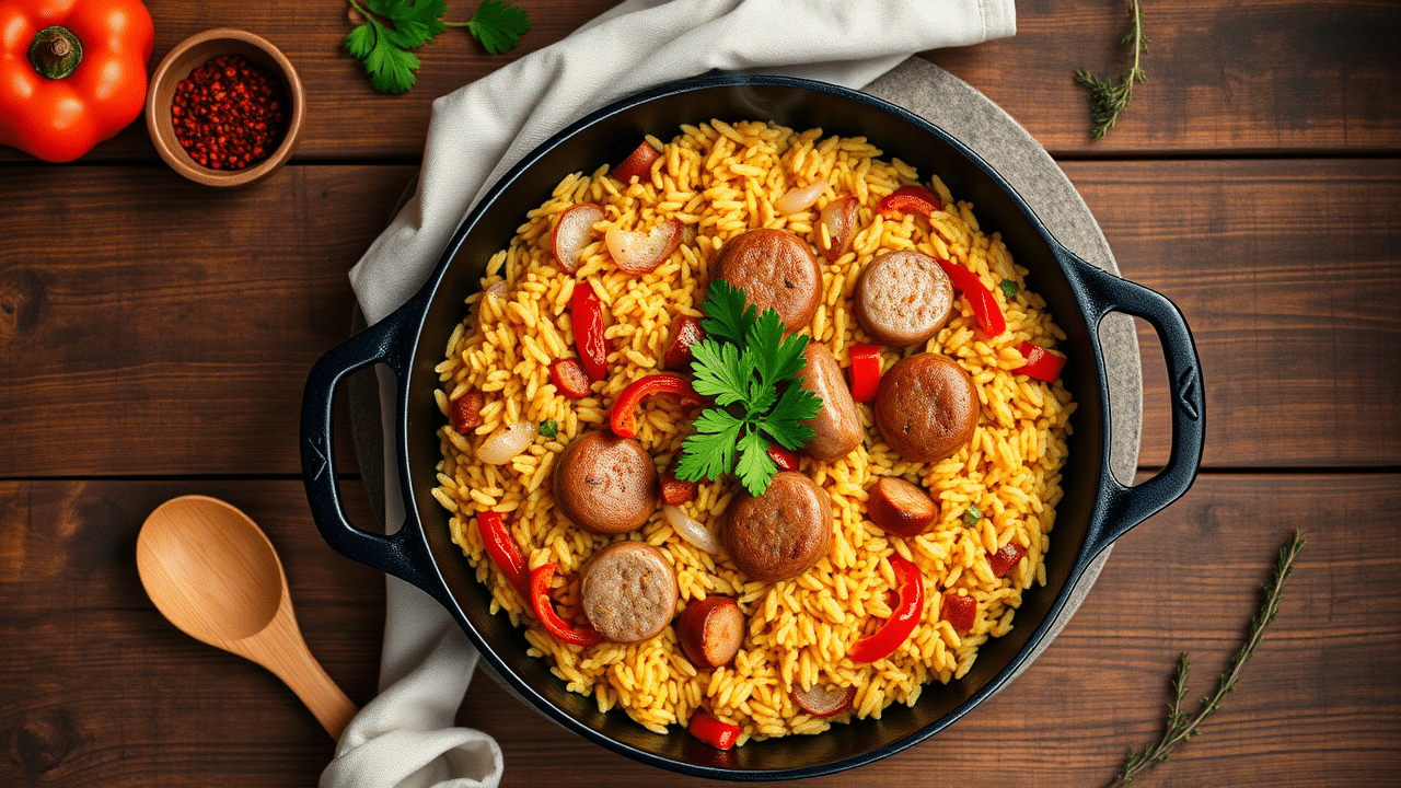Cajun Sausage and Rice Skillet (Quick, Flavorful & Easy)