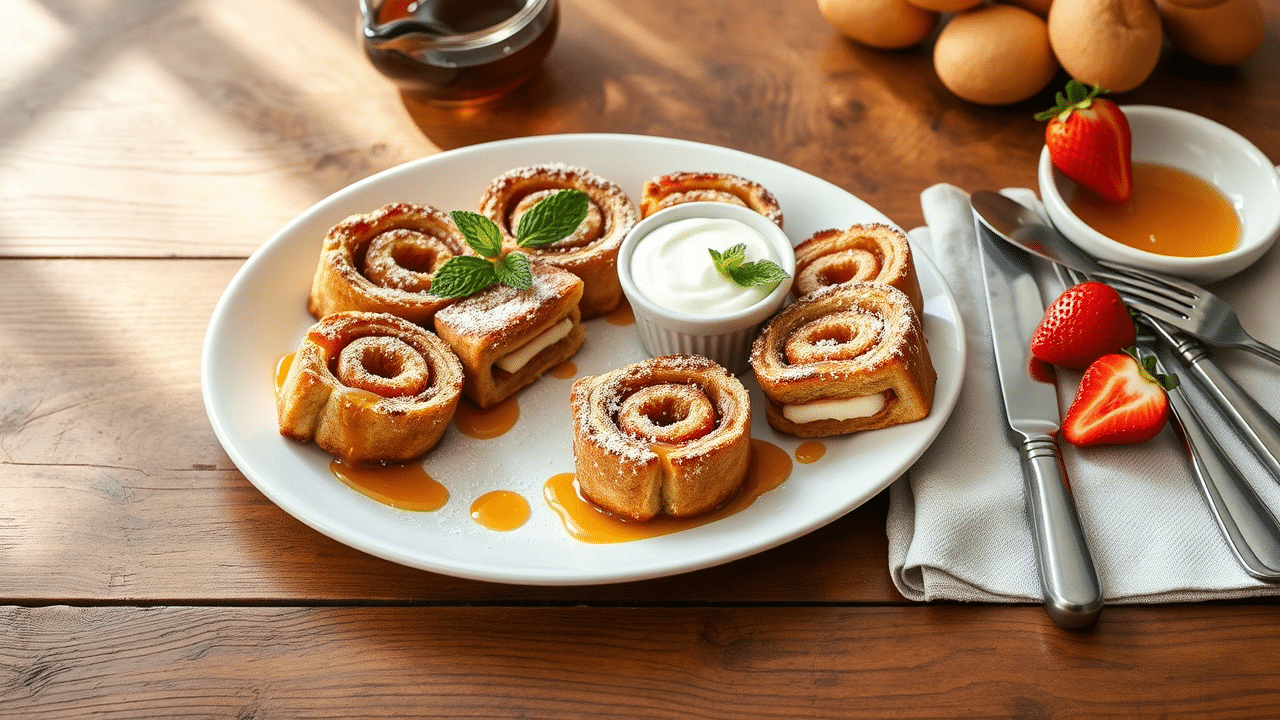 Cinnamon Roll French Toast Roll-Ups