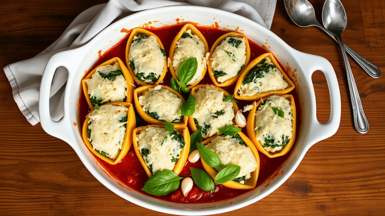 Spinach and Ricotta Stuffed Shells Recipe